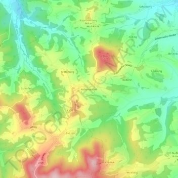 Carte topographique Kobernaußen, altitude, relief