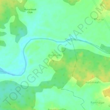 Carte topographique Kurkheda, altitude, relief