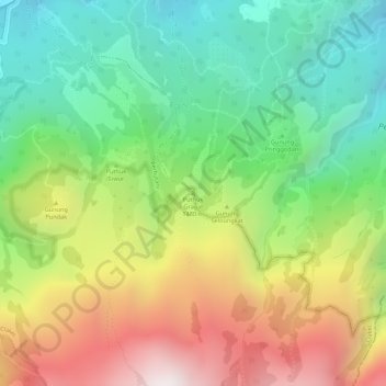 Carte topographique Puthuk Gragal, altitude, relief