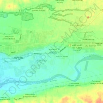 Carte topographique Apumanque, altitude, relief