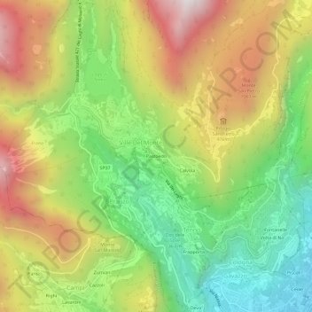 Carte topographique Pastoedo, altitude, relief