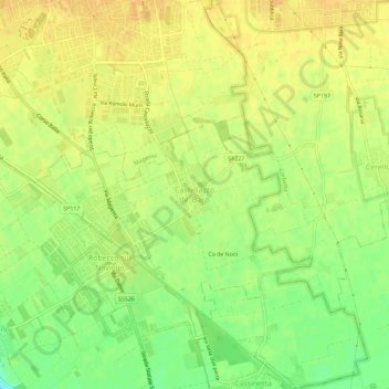 Carte topographique Castellazzo de' Barzi, altitude, relief