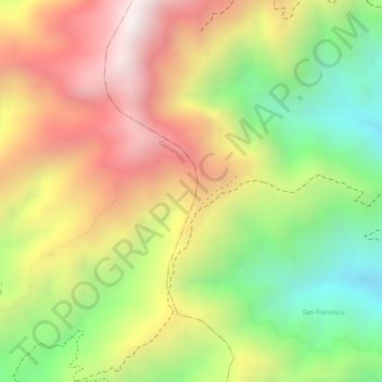 Carte topographique Macanal, altitude, relief