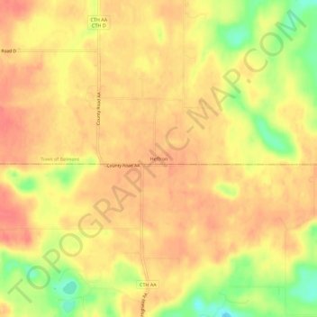 Carte topographique Heffron, altitude, relief