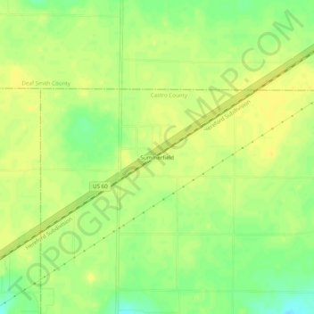 Carte topographique Summerfield, altitude, relief