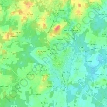 Carte topographique Nazareth, altitude, relief