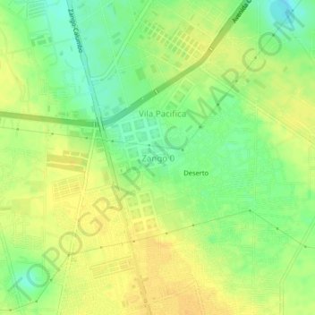 Carte topographique Zango 0, altitude, relief