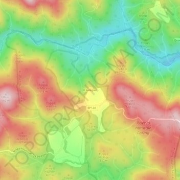 Carte topographique Il Belagaio, altitude, relief