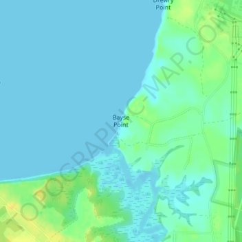 Carte topographique Bayse Point, altitude, relief