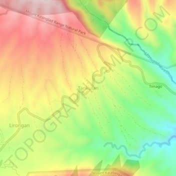 Carte topographique Tankulan, altitude, relief