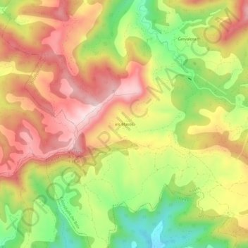 Carte topographique els Masos, altitude, relief