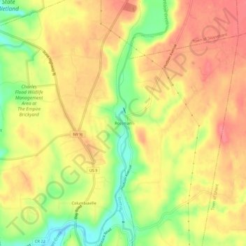 Carte topographique Rossman, altitude, relief