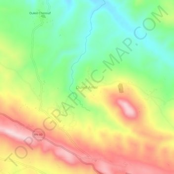 Carte topographique Ouled Amar, altitude, relief