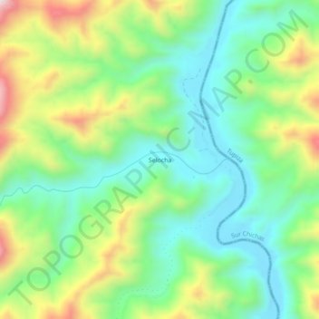 Carte topographique Selocha, altitude, relief