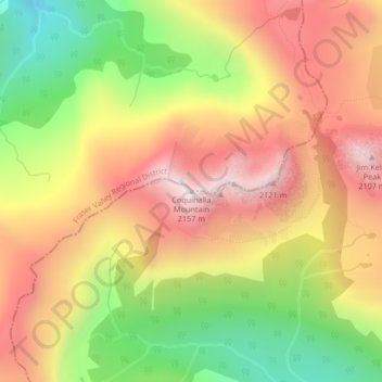 Carte topographique Coquihalla Mountain, altitude, relief