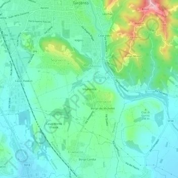 Carte topographique Villafredda, altitude, relief