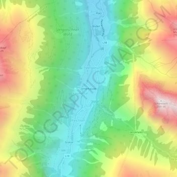 Carte topographique Unterhäuser, altitude, relief