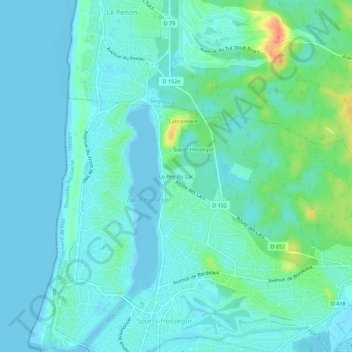 Carte topographique Lo Rey du Lac, altitude, relief