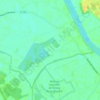 Carte topographique Graoux, altitude, relief