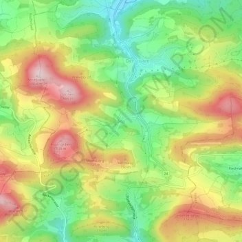 Carte topographique Asp, altitude, relief