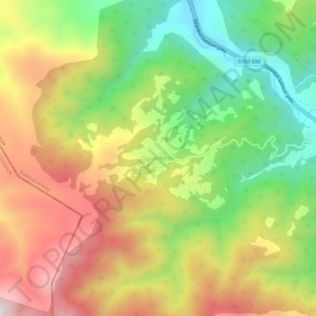 Carte topographique Güvemözü, altitude, relief