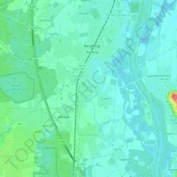 Carte topographique Kirchdorf am Inn, altitude, relief