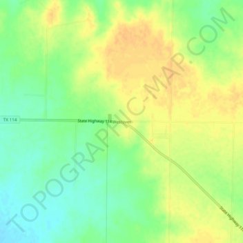 Carte topographique Westover, altitude, relief