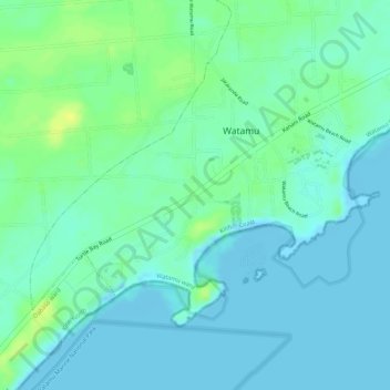 Carte topographique Bluebay, altitude, relief