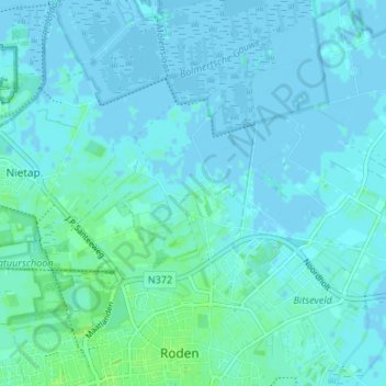 Carte topographique Leutingewolde, altitude, relief