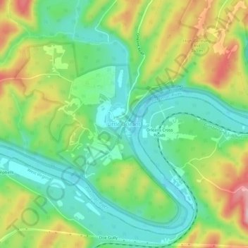 Carte topographique Little Orleans, altitude, relief
