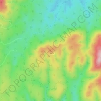 Carte topographique Orakei, altitude, relief