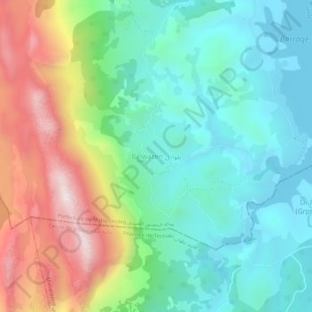Carte topographique Belwazen, altitude, relief