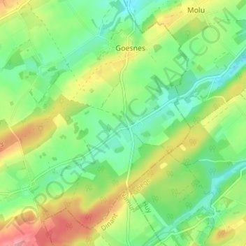 Carte topographique Tahier, altitude, relief