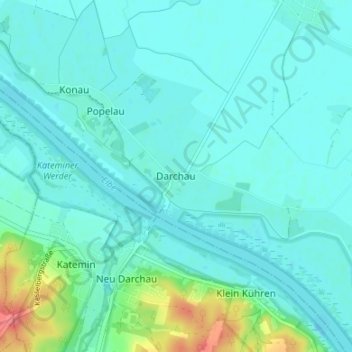 Carte topographique Darchau, altitude, relief