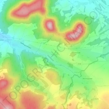 Carte topographique Neuné, altitude, relief