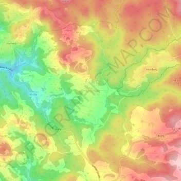 Carte topographique Ottenschlag, altitude, relief