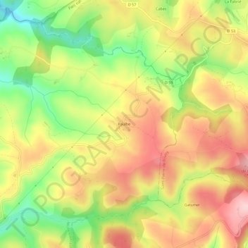 Carte topographique Paulhe, altitude, relief