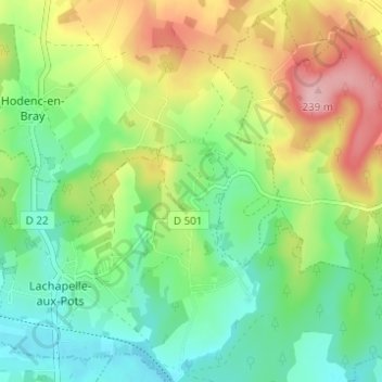 Carte topographique Armentières, altitude, relief