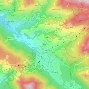 Carte topographique Ras, altitude, relief