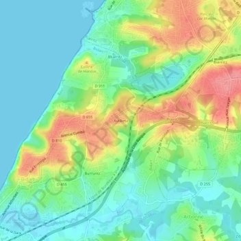Carte topographique Xutiketa, altitude, relief