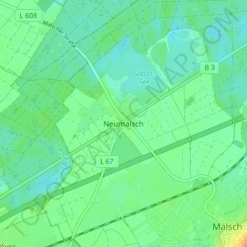 Carte topographique Neumalsch, altitude, relief
