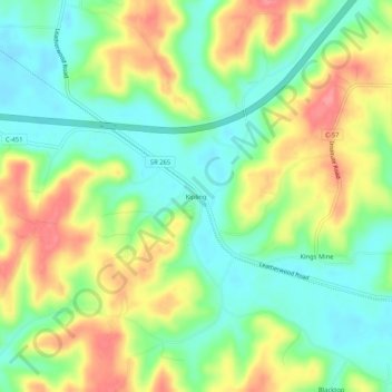 Carte topographique Kipling, altitude, relief