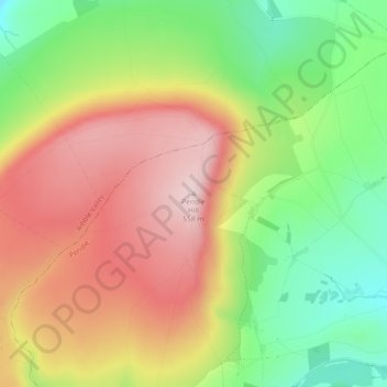 Carte topographique Pendle Hill, altitude, relief