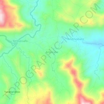 Carte topographique Antsirabe, altitude, relief