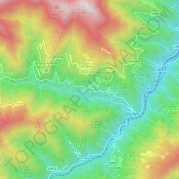 Carte topographique Casa Boni, altitude, relief