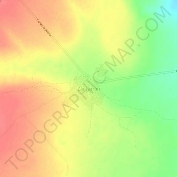 Carte topographique Zancarrón, altitude, relief