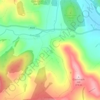 Carte topographique Wellheads, altitude, relief