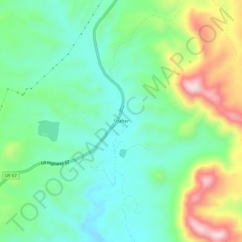 Carte topographique Shafter, altitude, relief