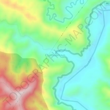 Carte topographique Challhuamayo, altitude, relief