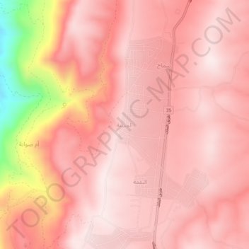 Carte topographique Al Junaynah, altitude, relief